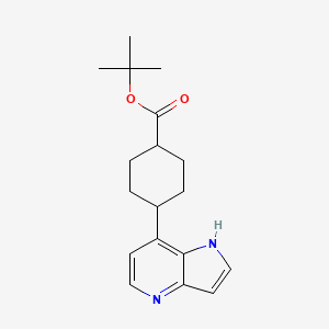molecular formula C18H24N2O2 B11836775 tert-butyl 4-(1H-pyrrolo[3,2-b]pyridin-7-yl)cyclohexanecarboxylate 