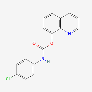 molecular formula C16H11ClN2O2 B11836777 Quinolin-8-yl (4-chlorophenyl)carbamate CAS No. 14628-09-2