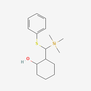 molecular formula C16H26OSSi B11836894 2-[(Phenylsulfanyl)(trimethylsilyl)methyl]cyclohexan-1-ol CAS No. 86029-80-3
