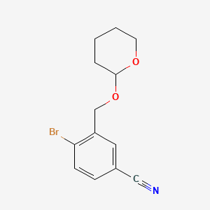 molecular formula C13H14BrNO2 B11836902 Benzonitrile, 4-bromo-3-[[(tetrahydro-2H-pyran-2-yl)oxy]methyl]- 