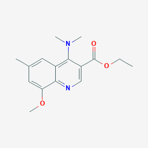 molecular formula C16H20N2O3 B11836932 Ethyl 4-(dimethylamino)-8-methoxy-6-methylquinoline-3-carboxylate 
