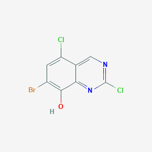 molecular formula C8H3BrCl2N2O B11836984 7-Bromo-2,5-dichloroquinazolin-8-ol 