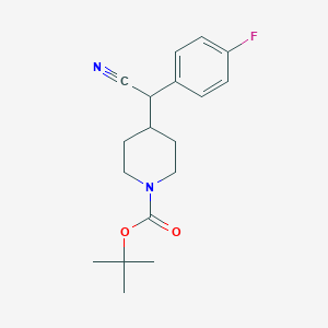 molecular formula C18H23FN2O2 B11837006 Tert-butyl 4-(cyano(4-fluorophenyl)methyl)piperidine-1-carboxylate 