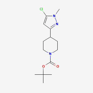 molecular formula C14H22ClN3O2 B11837007 tert-butyl 4-(5-chloro-1-methyl-1H-pyrazol-3-yl)piperidine-1-carboxylate 