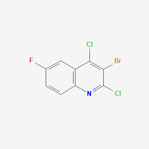 molecular formula C9H3BrCl2FN B11837027 3-Bromo-2,4-dichloro-6-fluoroquinoline 