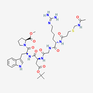 molecular formula C40H60N10O10S B11837074 methyl ((S)-2-(2-((S)-2-(3-((acetamidomethyl)thio)propanamido)-6-guanidinohexanamido)acetamido)-4-(tert-butoxy)-4-oxobutanoyl)-L-tryptophyl-L-prolinate 