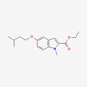 molecular formula C17H23NO3 B11837098 Ethyl 5-(isopentyloxy)-1-methyl-1H-indole-2-carboxylate 