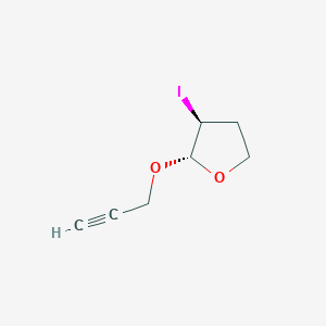 molecular formula C7H9IO2 B11837105 (2R,3S)-3-iodo-2-(prop-2-yn-1-yloxy)tetrahydrofuran 