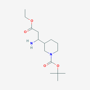 molecular formula C15H28N2O4 B11837113 tert-Butyl 3-(1-amino-3-ethoxy-3-oxopropyl)piperidine-1-carboxylate CAS No. 1255099-08-1
