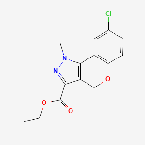 molecular formula C14H13ClN2O3 B11837135 ethyl 8-chloro-1-methyl-4H-chromeno[4,3-c]pyrazole-3-carboxylate 
