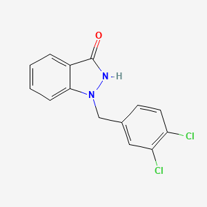 molecular formula C14H10Cl2N2O B11837174 1-(3,4-Dichlorobenzyl)-1H-indazol-3(2H)-one CAS No. 61148-94-5