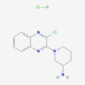 molecular formula C13H16Cl2N4 B11837237 1-(3-Chloro-quinoxalin-2-yl)-piperidin-3-ylamine hydrochloride CAS No. 1185307-70-3