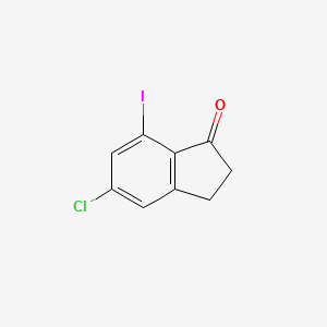 molecular formula C9H6ClIO B11837252 5-Chloro-7-iodo-2,3-dihydroinden-1-one 