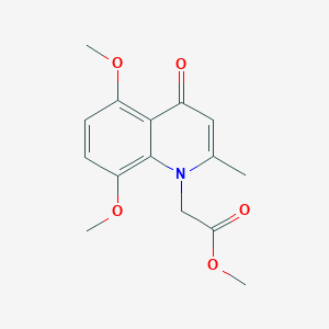 molecular formula C15H17NO5 B11837273 Methyl 2-(5,8-dimethoxy-2-methyl-4-oxoquinolin-1(4H)-yl)acetate 