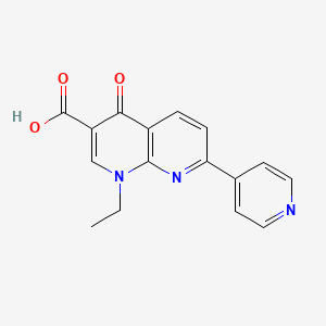 molecular formula C16H13N3O3 B11837289 1-Ethyl-4-oxo-7-(pyridin-4-yl)-1,4-dihydro-1,8-naphthyridine-3-carboxylic acid 