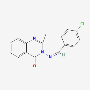 molecular formula C16H12ClN3O B11837331 3-[(Z)-(4-chlorophenyl)methylideneamino]-2-methylquinazolin-4-one 