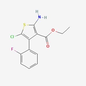 molecular formula C13H11ClFNO2S B11837362 Ethyl 2-amino-5-chloro-4-(2-fluorophenyl)thiophene-3-carboxylate 