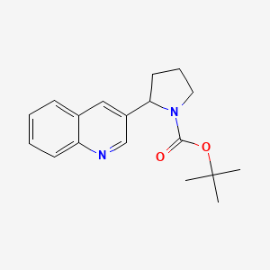 molecular formula C18H22N2O2 B11837392 tert-Butyl 2-(quinolin-3-yl)pyrrolidine-1-carboxylate 