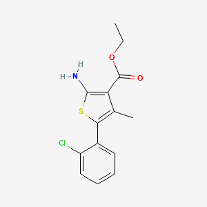 molecular formula C14H14ClNO2S B11837395 Ethyl 2-amino-5-(2-chlorophenyl)-4-methylthiophene-3-carboxylate 
