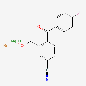 molecular formula C15H9BrFMgNO2 B11837454 Magnesium (5-cyano-2-(4-fluorobenzoyl)phenyl)methanolate bromide 