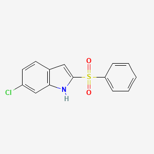 molecular formula C14H10ClNO2S B11837484 6-Chloro-2-(phenylsulfonyl)-1H-indole 