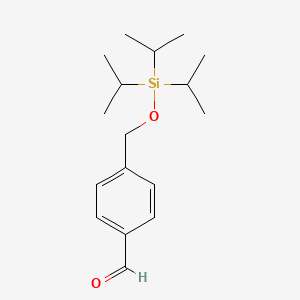 molecular formula C17H28O2Si B11837505 Benzaldehyde, 4-[[[tris(1-methylethyl)silyl]oxy]methyl]- CAS No. 313279-15-1