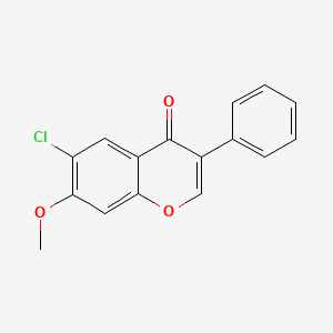 molecular formula C16H11ClO3 B11837546 6-Chloro-7-methoxy-3-phenyl-4H-1-benzopyran-4-one CAS No. 75989-82-1