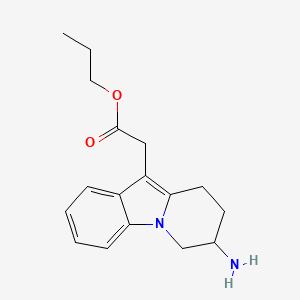 molecular formula C17H22N2O2 B11837574 Propyl 2-(7-amino-6,7,8,9-tetrahydropyrido[1,2-a]indol-10-yl)acetate 