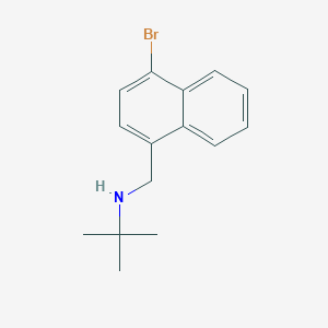 molecular formula C15H18BrN B11837579 N-((4-Bromonaphthalen-1-yl)methyl)-2-methylpropan-2-amine 
