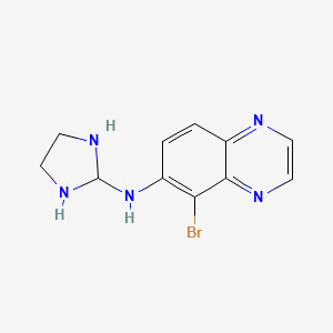 molecular formula C11H12BrN5 B11837581 5-Bromo-N-(imidazolidin-2-yl)quinoxalin-6-amine 