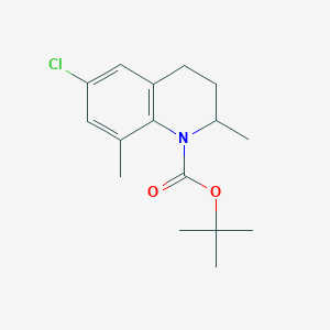 molecular formula C16H22ClNO2 B11837589 tert-Butyl 6-chloro-2,8-dimethyl-3,4-dihydroquinoline-1(2H)-carboxylate 