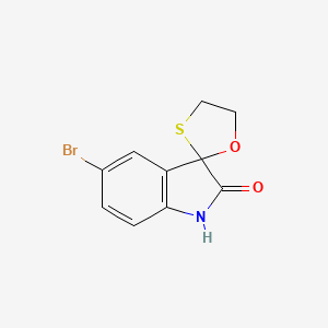 molecular formula C10H8BrNO2S B11837654 5-Bromo-3,3-(ethyleneoxothio)-1,3-dihydro-indole-2-one 
