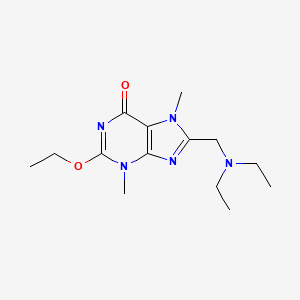 molecular formula C14H23N5O2 B11837674 Purin-6(3H)-one, 8-diethylaminomethyl-3,7-dimethyl-2-ethoxy- CAS No. 27979-67-5