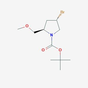 molecular formula C11H20BrNO3 B11837686 tert-Butyl (2R,4S)-4-bromo-2-(methoxymethyl)pyrrolidine-1-carboxylate 