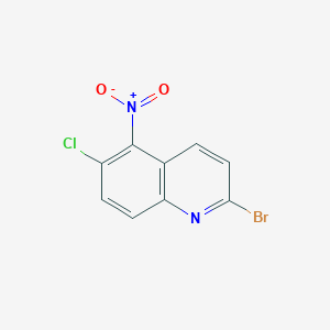 molecular formula C9H4BrClN2O2 B11837798 2-Bromo-6-chloro-5-nitroquinoline 
