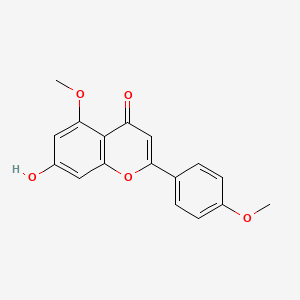 molecular formula C17H14O5 B11837840 4H-1-Benzopyran-4-one, 7-hydroxy-5-methoxy-2-(4-methoxyphenyl)- CAS No. 13698-23-2
