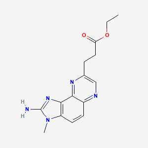 molecular formula C15H17N5O2 B11837852 Ethyl 3-(2-amino-3-methylimidazo(4,5-h)quinoxalin-8-yl)propanoate CAS No. 113655-28-0
