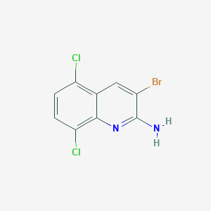 molecular formula C9H5BrCl2N2 B11837894 3-Bromo-5,8-dichloroquinolin-2-amine 