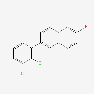 molecular formula C16H9Cl2F B11837899 2-(2,3-Dichlorophenyl)-6-fluoronaphthalene 