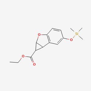 molecular formula C15H20O4Si B11837900 Ethyl 5-((trimethylsilyl)oxy)-1a,6b-dihydro-1H-cyclopropa[b]benzofuran-1-carboxylate 