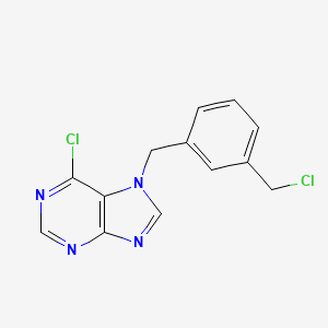 molecular formula C13H10Cl2N4 B11837933 6-Chloro-7-{[3-(chloromethyl)phenyl]methyl}-7H-purine CAS No. 924904-12-1