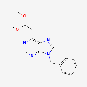 molecular formula C16H18N4O2 B11837969 9-Benzyl-6-(2,2-dimethoxyethyl)-9H-purine CAS No. 920503-24-8