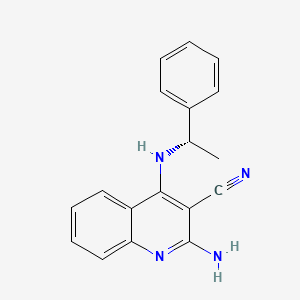 molecular formula C18H16N4 B11837983 (S)-2-Amino-4-((1-phenylethyl)amino)quinoline-3-carbonitrile CAS No. 477708-01-3