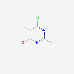 molecular formula C6H6ClIN2O B11838031 4-Chloro-5-iodo-6-methoxy-2-methylpyrimidine 