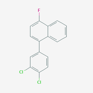 molecular formula C16H9Cl2F B11838048 1-(3,4-Dichlorophenyl)-4-fluoronaphthalene 