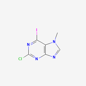 molecular formula C6H4ClIN4 B11838049 2-Chloro-6-iodo-7-methyl-7H-purine CAS No. 88059-43-2
