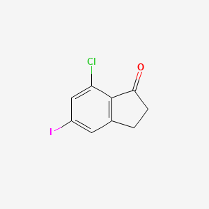 molecular formula C9H6ClIO B11838063 7-Chloro-5-iodo-2,3-dihydro-1H-inden-1-one 