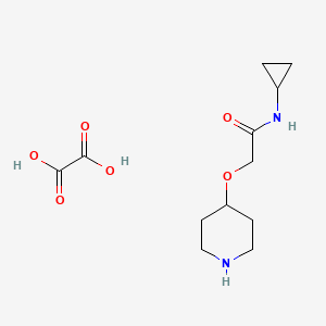 molecular formula C12H20N2O6 B11838091 N-cyclopropyl-2-(piperidin-4-yloxy)acetamide oxalate 