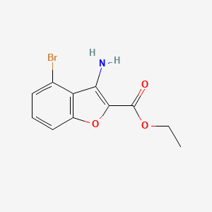 molecular formula C11H10BrNO3 B11838150 Ethyl 3-amino-4-bromobenzofuran-2-carboxylate 