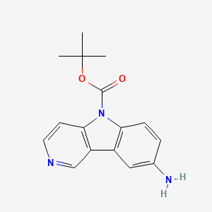 molecular formula C16H17N3O2 B11838153 tert-Butyl 8-amino-5H-pyrido[4,3-b]indole-5-carboxylate 